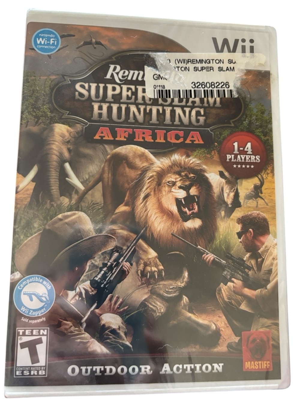 NWT Nintendo Wii Remington Super Slam Hunting Africa Brown and Green Cover art